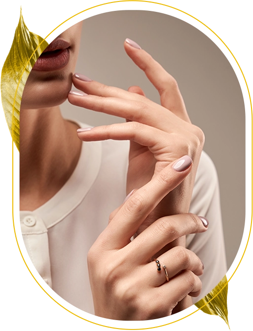 young model demonstrating expensive ring